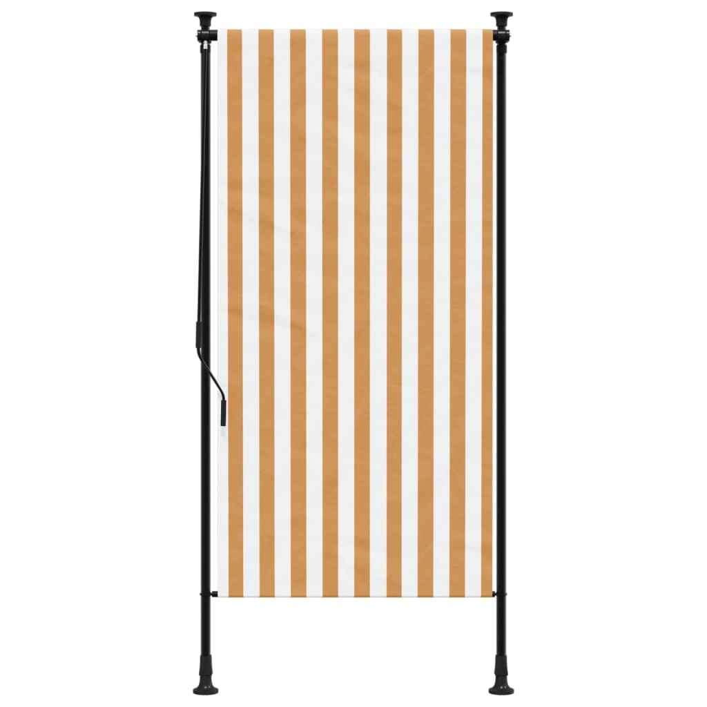 Vidaxl Rouleau à l'aveugle pour l'extérieur du tissu 120x270 cm et en acier orange et blanc