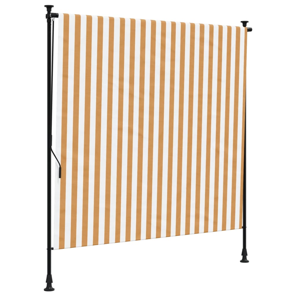 Vidaxl rulleblind for utenfor 200x270 cm stoff og ståloransje og hvitt