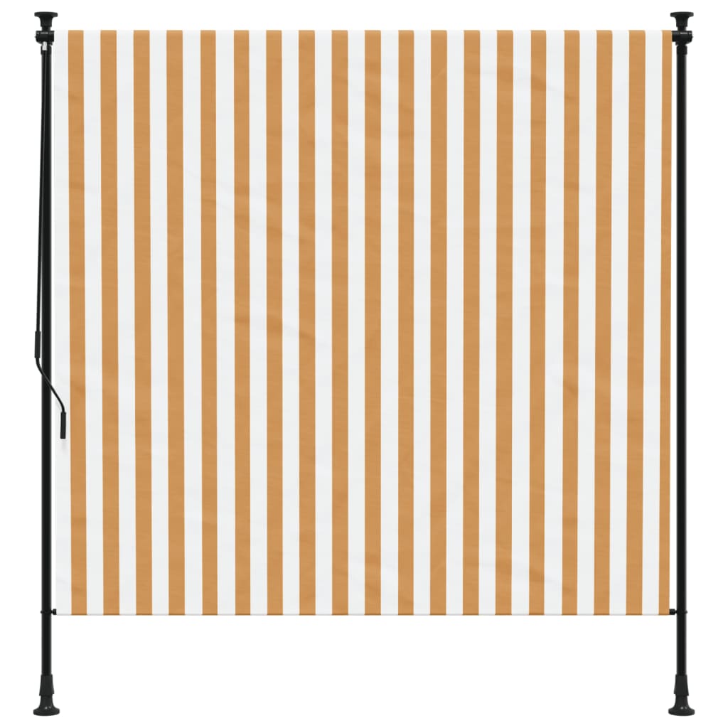Vidaxxl Außenrollo 200x270 cm Stoff und Stahl Orange und Weiß