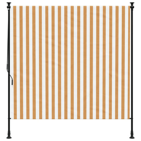 Vidaxxl Außenrollo 200x270 cm Stoff und Stahl Orange und Weiß