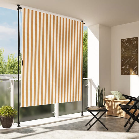 Vidaxxl Außenrollo 200x270 cm Stoff und Stahl Orange und Weiß