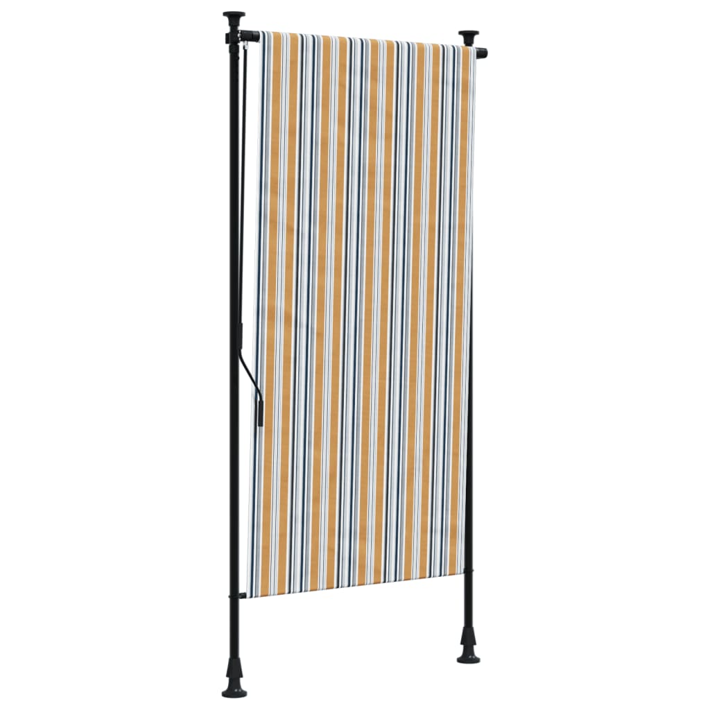 Vidaxl rulleblind for utenfor 100x270 cm stoff og stålgult og hvitt