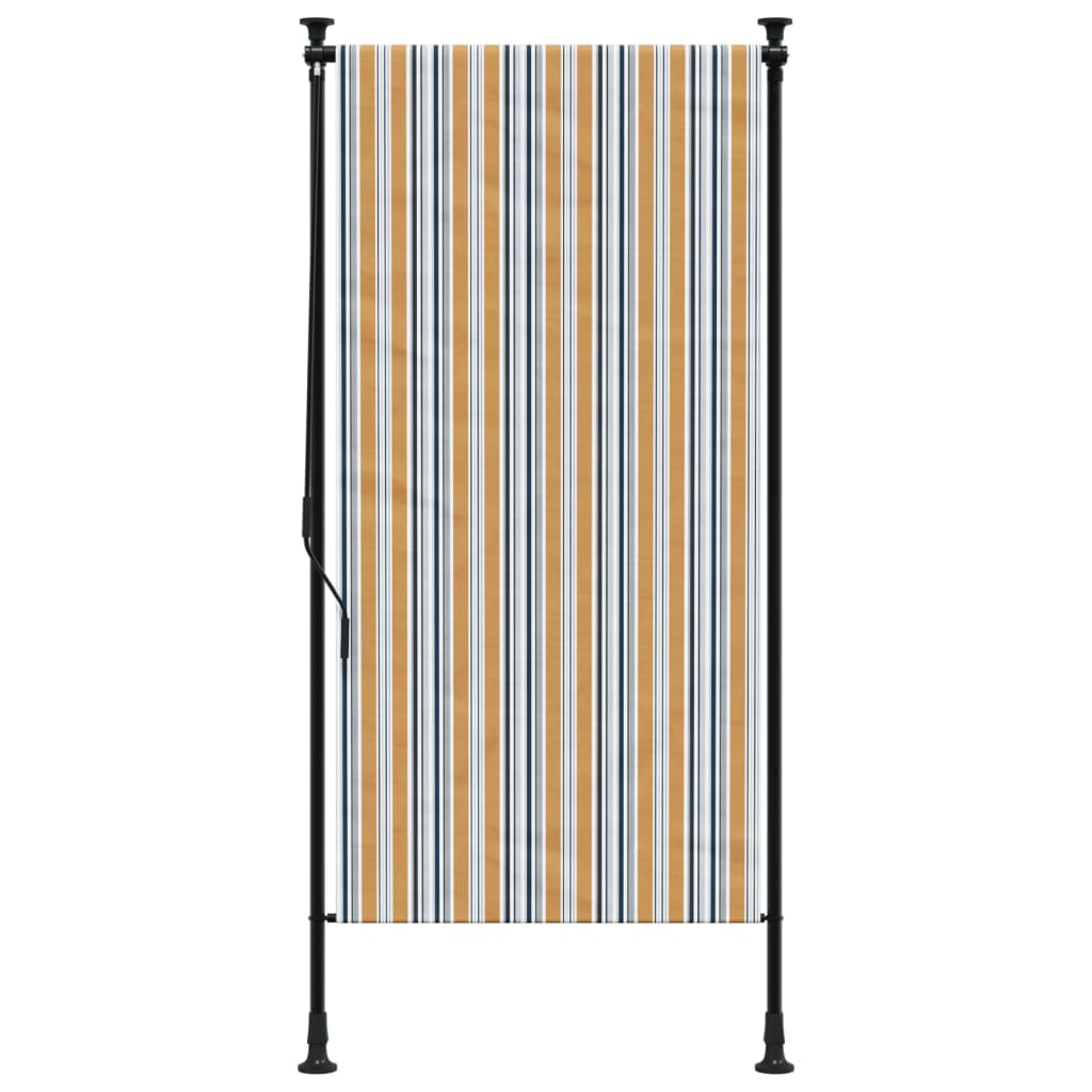 Vidaxl Rouleau aveugle pour l'extérieur du tissu 120x270 cm et en acier jaune et blanc