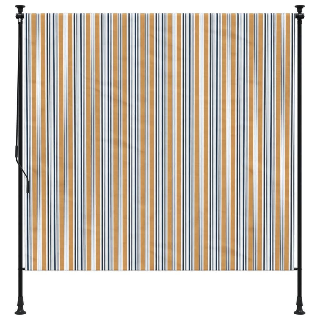 Vidaxl rulleblind for utenfor 150x270 cm stoff og stålgult og hvitt