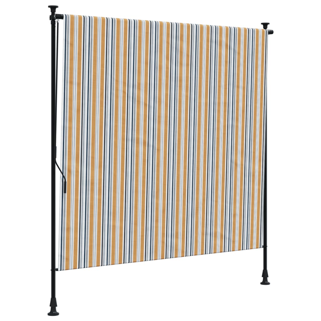 Vidaxxl Außenrollo 200x270 cm Stoff und Stahl Gelb und Weiß