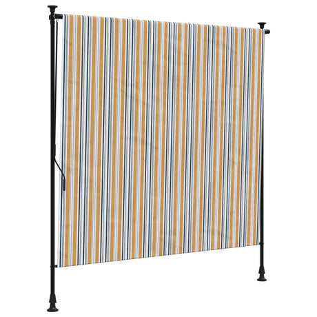 Vidaxxl Außenrollo 200x270 cm Stoff und Stahl Gelb und Weiß