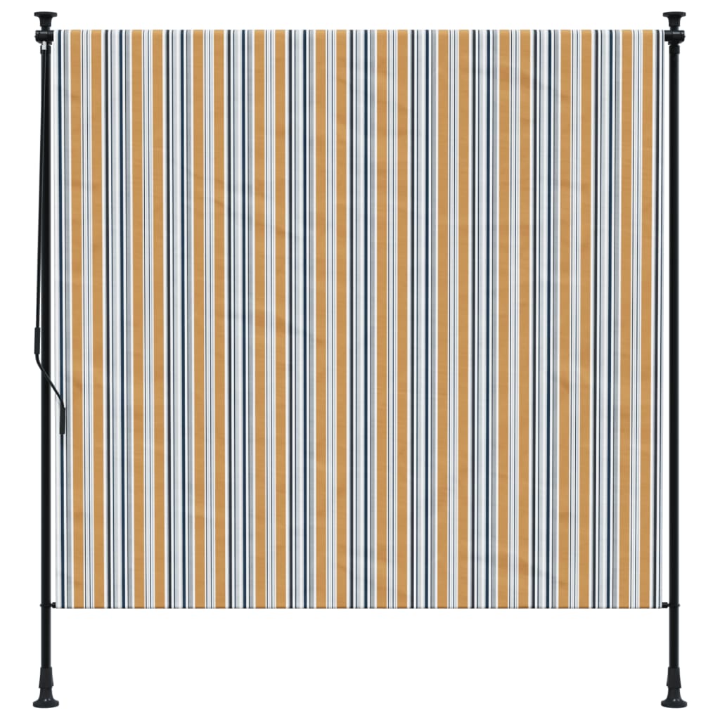 Vidaxl Roller Blind pro venku 200x270 cm tkanina a ocelová žlutá a bílá