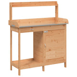 Vidaxl Botto Bord med kabinet 110.5x45x124.5 cm Solid fyrretræbrun