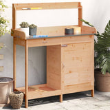 Vidaxx Pflanztisch mit Schrank 110,5x45x124,5 cm massives Kiefernholz braun
