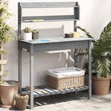 Vidaxx Pflanztisch mit Waschbecken 147,5x44x139,5 cm Kieferngrau