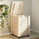 Vidaxl laundry basket with wheels rana 45x45x64 cm solid pine wood