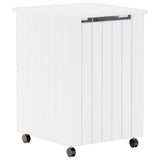 Vidaxx Wäschekorb mit Rollen Rana 45x45x64 cm massives Kiefernholz weiß