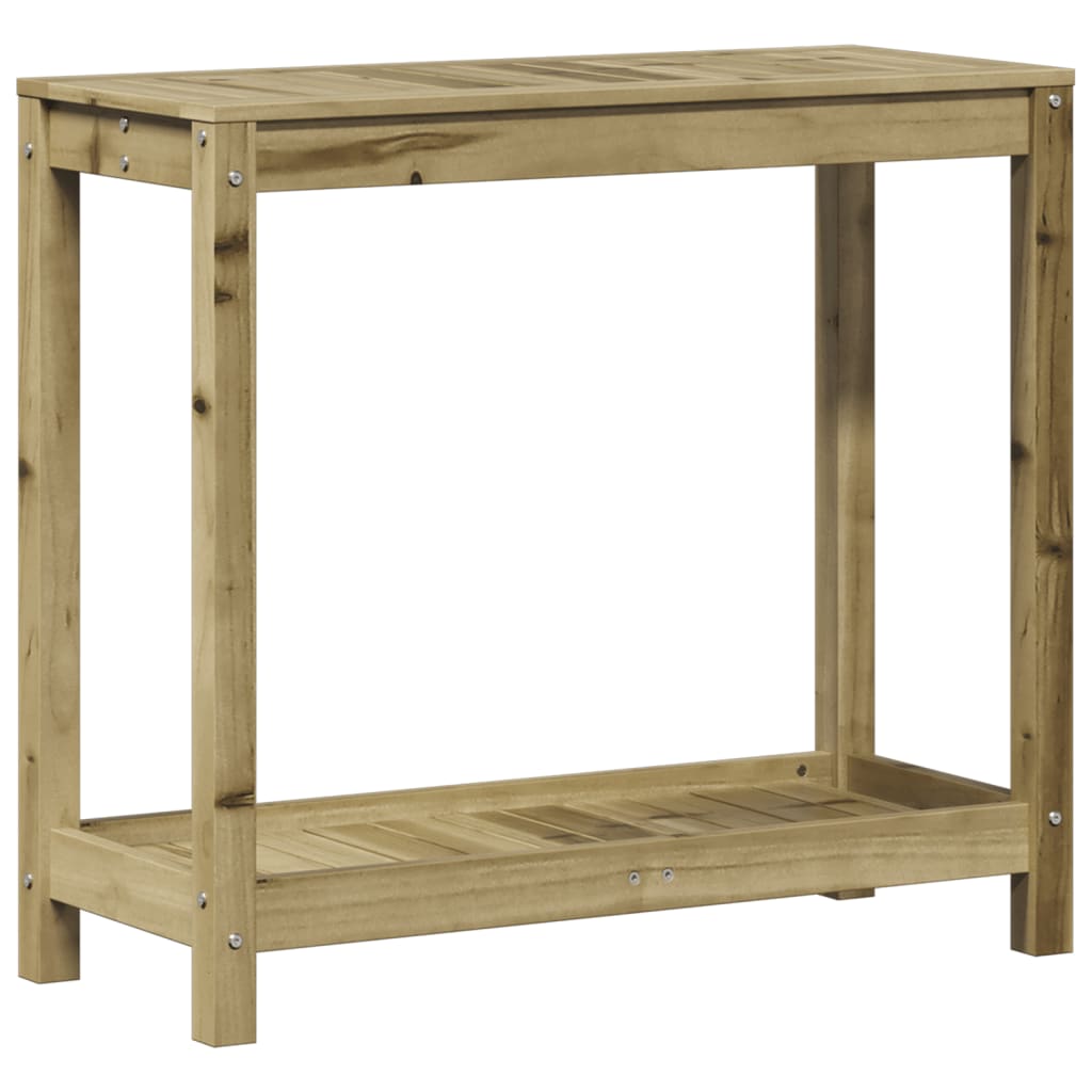 Tabella di botton Vidaxl con scaffale 82.5x35x75 cm Pine impregnato