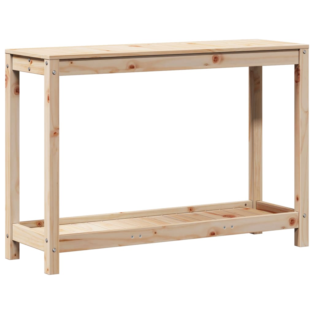 VidaXL Botton table with shelf 108x35x75 cm Solid pine