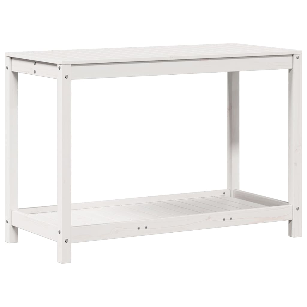 Vidaxl Botton Table con estante 108x50x75 cm de pino sólido