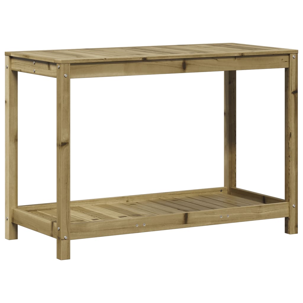 Vidaxl Botton Dësch mat Regal 108x50x75 cm imprägnéiert Pine