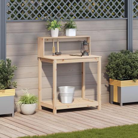 Vidaxx Pflanztisch mit Regalen 82,5x50x109,5 cm massives Kiefernholz
