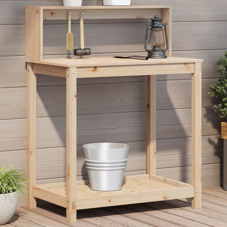 Vidaxx Pflanztisch mit Regalen 82,5x50x109,5 cm massives Kiefernholz