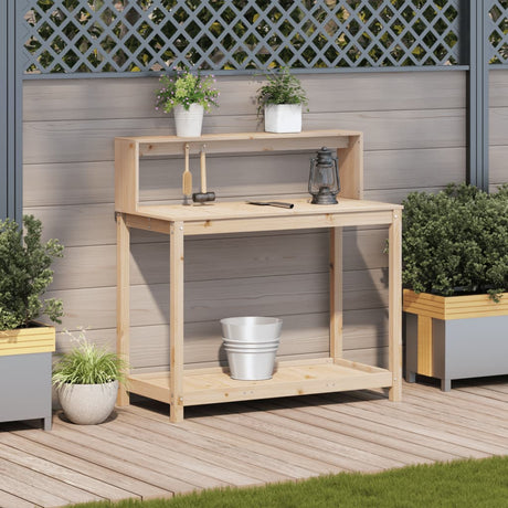 Vidaxx Pflanztisch mit Regalen 108x50x109,5 cm massives Kiefernholz