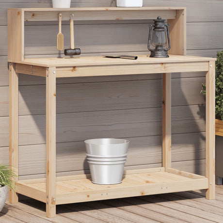 Vidaxx Pflanztisch mit Regalen 108x50x109,5 cm massives Kiefernholz