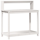 Vidaxx Pflanztisch mit Regalen 108x50x109,5 cm massives Kiefernholz weiß