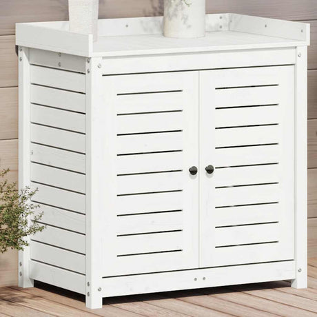 Vidaxx Pflanztisch mit Regalen 82,5x50x86,5 cm massives Kiefernholz weiß