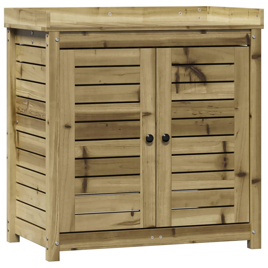 Vidaxl oppottafel met schappen 82,5x50x86,5 cm geïmpregneerd hout