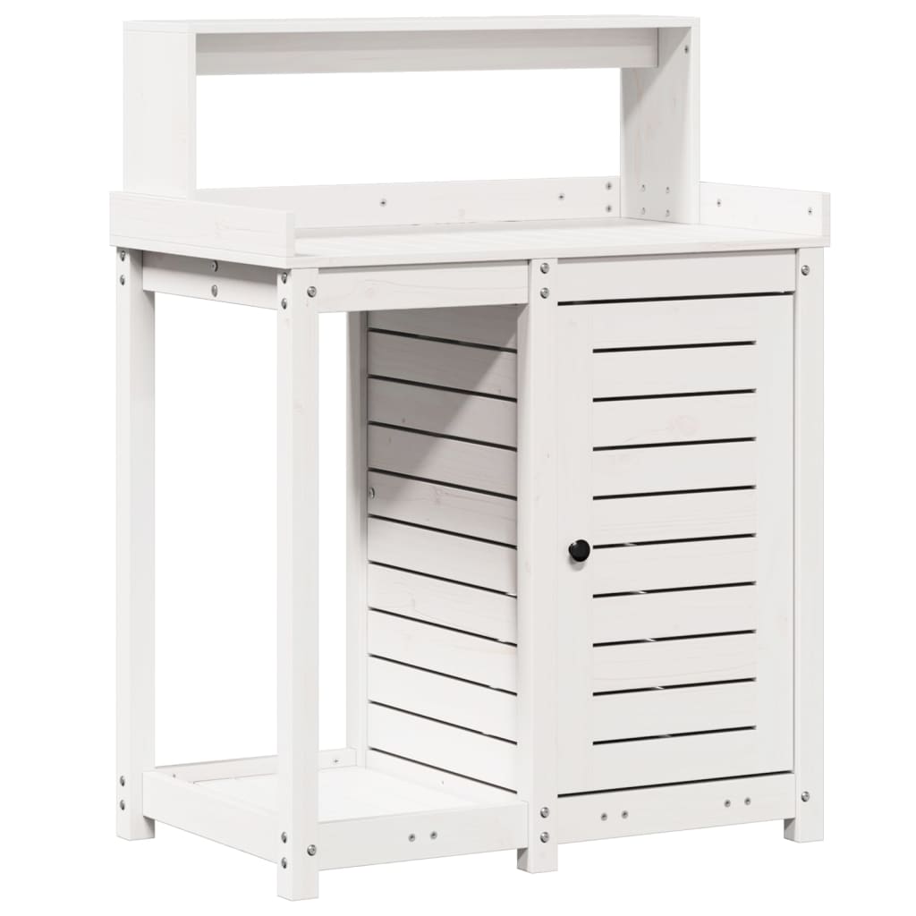 Vidaxx Pflanztisch mit Regalen 82,5x50x109,5 cm massives Kiefernholz weiß