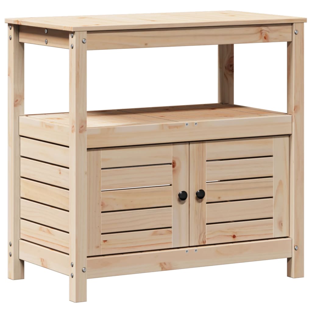 Vidaxx Pflanztisch mit Regalen 82,5x45x81 cm massives Kiefernholz
