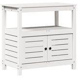 Table de Vidaxl Botton avec étagères 82.5x45x81 cm en pin massif blanc