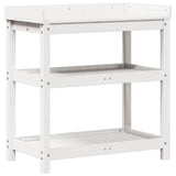 Vidaxx Pflanztisch mit Regalen 82,5x45x86,5 cm massives Kiefernholz weiß