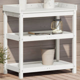 Vidaxx Pflanztisch mit Regalen 82,5x45x86,5 cm massives Kiefernholz weiß