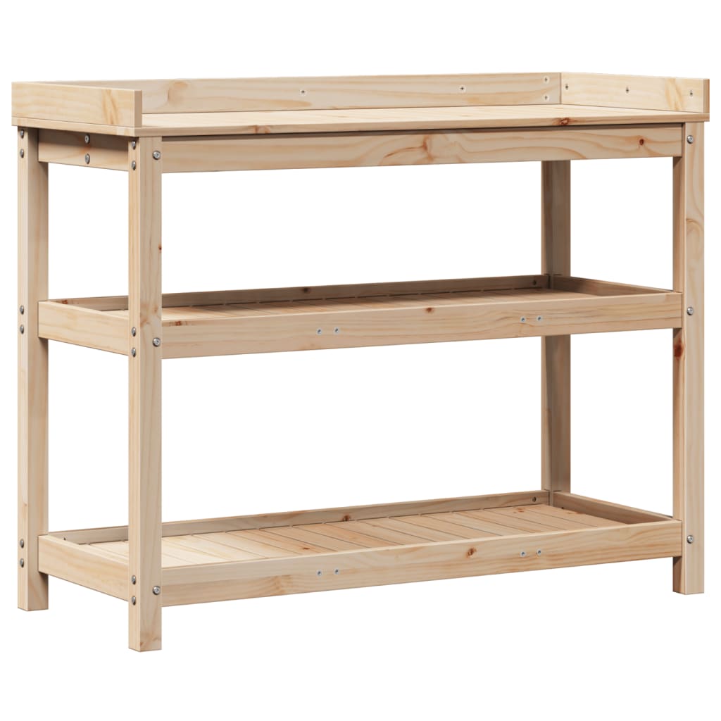 Vidaxx Pflanztisch mit Regalen 108x45x86,5 cm massives Kiefernholz