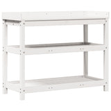 Vidaxx Pflanztisch mit Regalen 108x45x86,5 cm massives Kiefernholz weiß