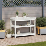 Vidaxx Pflanztisch mit Regalen 108x45x86,5 cm massives Kiefernholz weiß