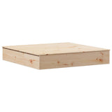 Vidaxx Sandkasten mit Deckel 111x111x19,5 cm massives Kiefernholz