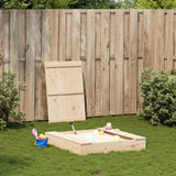 Vidaxx Sandkasten mit Deckel 111x111x19,5 cm massives Kiefernholz