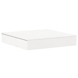 Vidaxl sandbox with lid 111x111x19.5 cm Solid pine white white