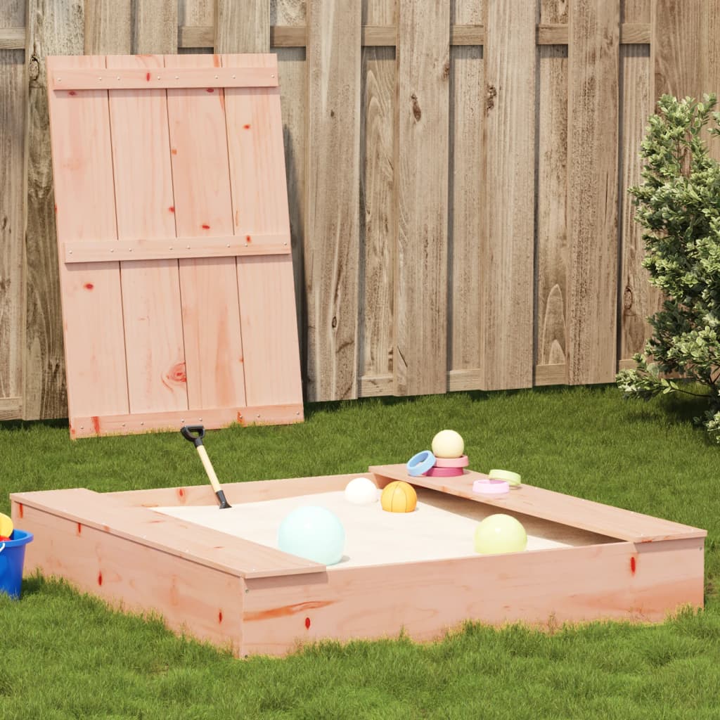 Vidaxl Sandbox con coperchio 111x111x19.5 cm Solid Douglashout