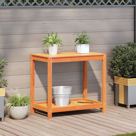 Vidaxx Pflanztisch mit Ablage 82,5x50x75 cm massives Kiefernholz, waschbraun