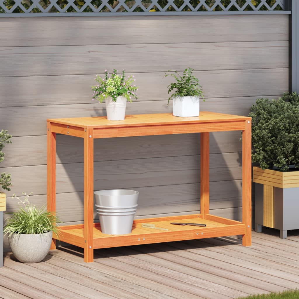 Vidaxx Pflanztisch mit Ablage 108x50x75 cm massives Kiefernholz, waschbraun