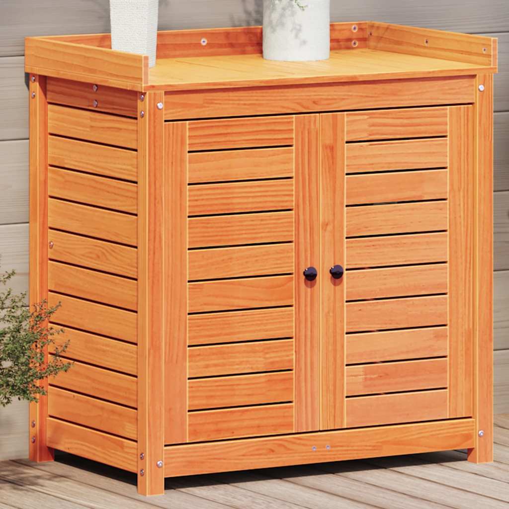 Vidaxx Pflanztisch mit Regalen 82,5x50x86,5 cm Kiefernholz braun
