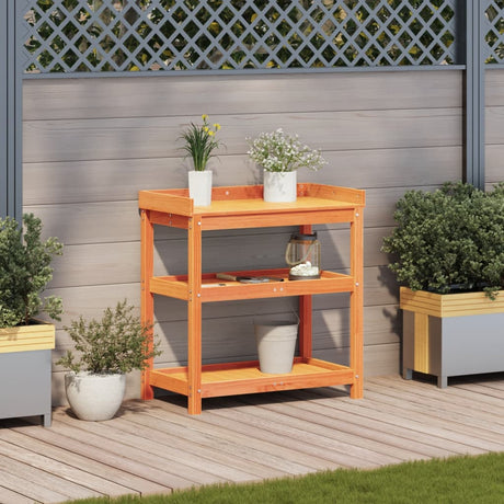 Vidaxx Pflanztisch mit Regalen 82,5x45x86,5 cm Kiefernholz braun