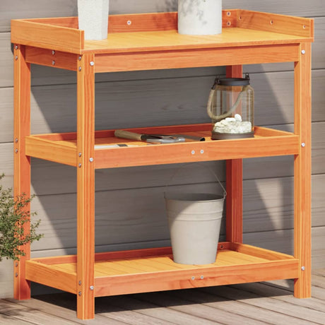 Vidaxx Pflanztisch mit Regalen 82,5x45x86,5 cm Kiefernholz braun