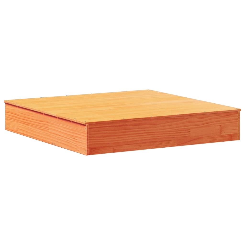 Vidaxx Sandkasten mit Deckel 111x111x19,5 cm massives Kiefernholz, waschbraun