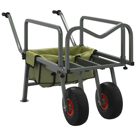 VidaXL Angelwagen mit 2 Rädern, pulverbeschichteter Stahl, grün