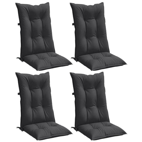Vidaxx Stuhlkissen 4 Stück hohe Rückenlehne 120x50x7 cm Stoff Anthrazit gemischt