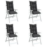 Vidaxx Stuhlkissen 4 Stück hohe Rückenlehne 120x50x7 cm Stoff Anthrazit gemischt