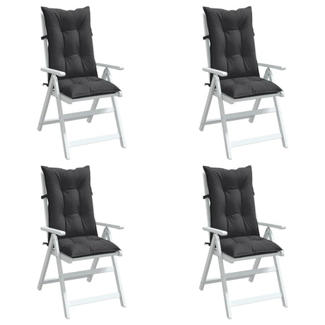Vidaxx Stuhlkissen 4 Stück hohe Rückenlehne 120x50x7 cm Stoff Anthrazit gemischt