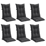 Vidaxl Chair cushions 6 st high back 120x50x7 cm fabric mixed anthracite